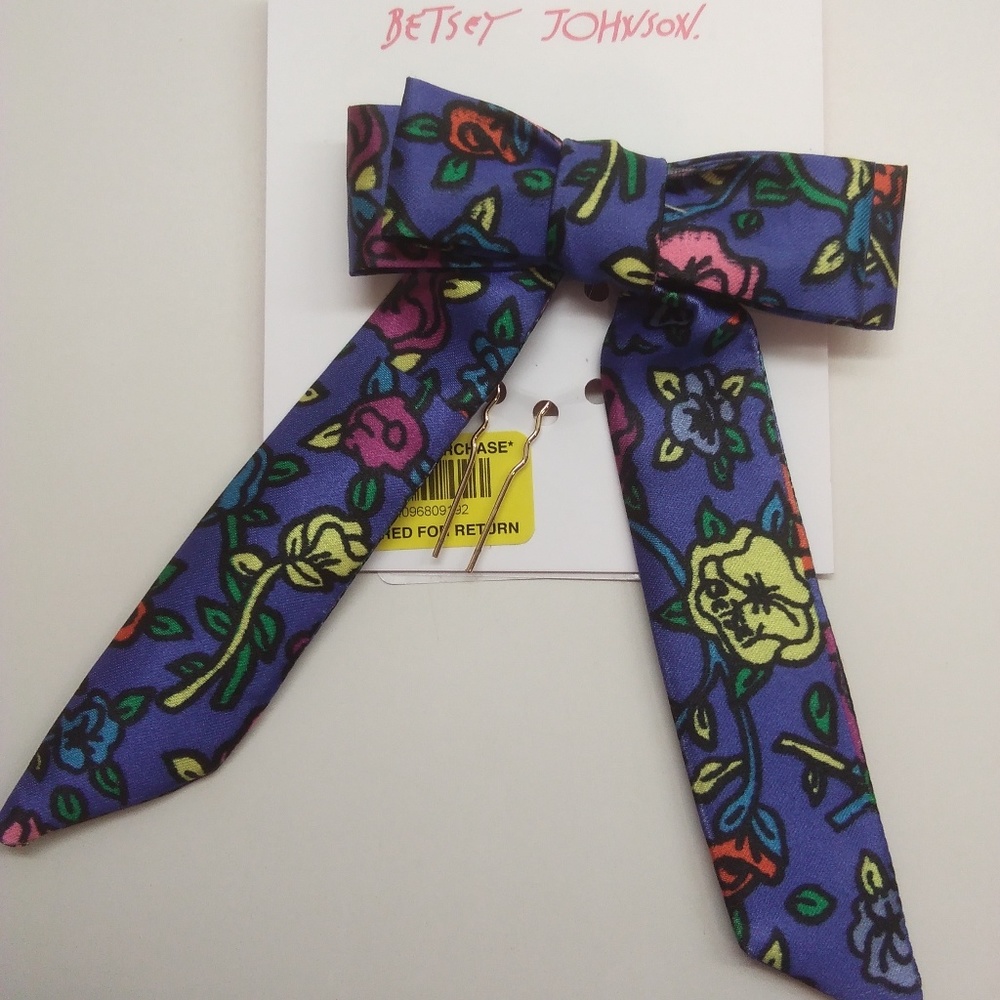 Betsey Johnson New Royal Blue Floral Bow